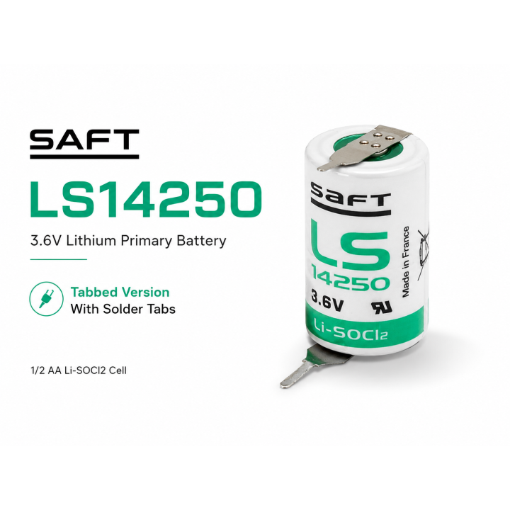 Saft LS14250 / ER14250 1/2AA 3.6V Li-SOCl2 | 18650 Australia