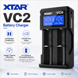 XTAR VC2 2-Bay Battery Charger | LANplus Australia