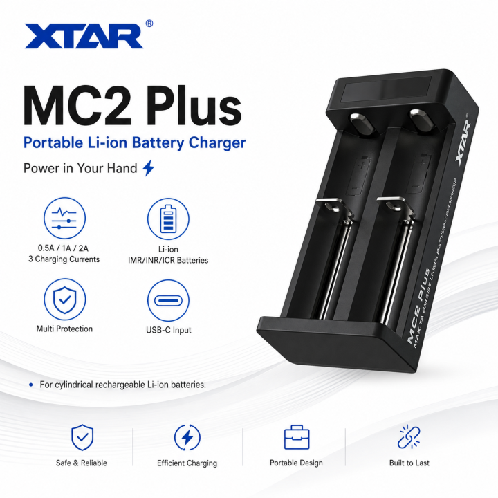 XTAR MC2 Plus 2-Bay Charger | LANplus Australia