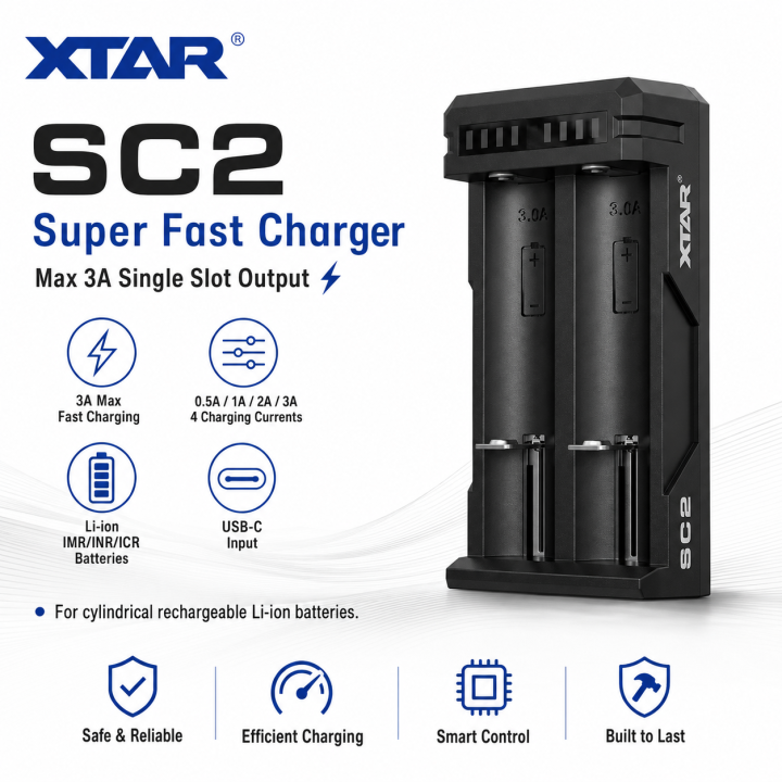 XTAR SC2 2-Bay Fast Charger | LANplus Australia